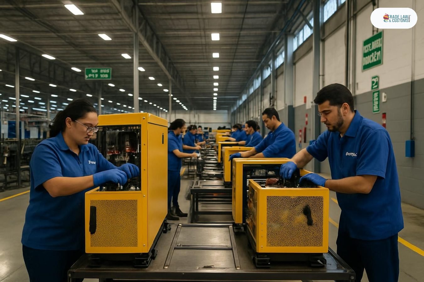 Trabajadores en la planta de manufactura de Vertiv en Reynosa, Tamaulipas, ensamblando sistemas UPS para centros de datos.
