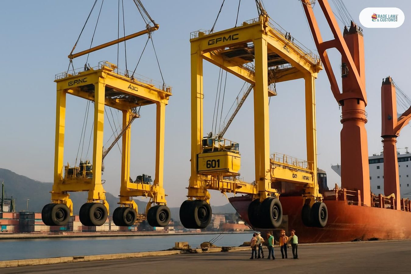 Grúas ARTG eléctricas ZPMC llegan al Puerto de Lázaro Cárdenas a bordo del buque Xiang He Kou