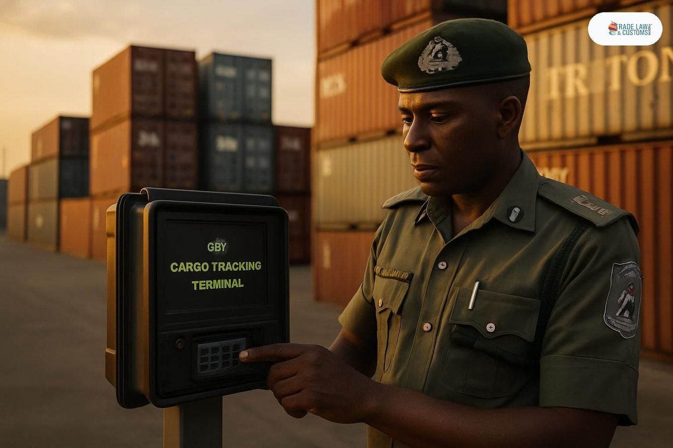 Oficial de Aduanas de Nigeria activa terminal de rastreo GPS en puerto PTML Lagos