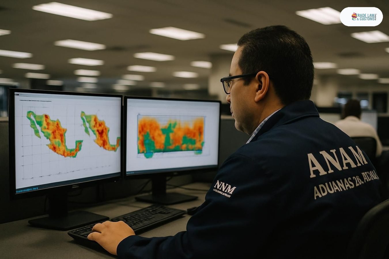 Analista de la ANAM revisa mapas de riesgo generados por IA en el Centro de Procesamiento Electrónico de Datos