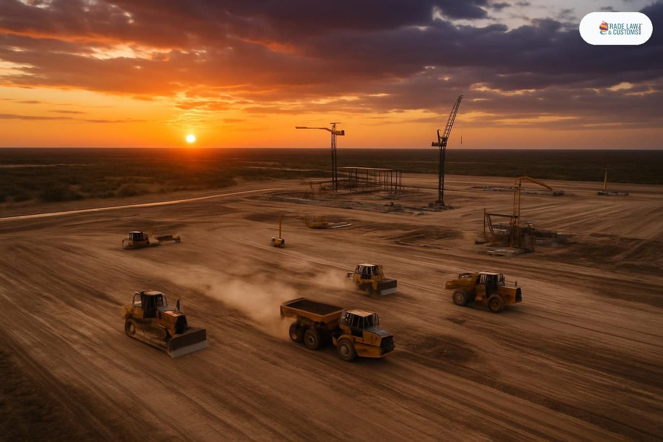 Sitio de construcción de gran escala en condado rural de Texas donde se levantará la fábrica de chips Terafab de Tesla y SpaceX