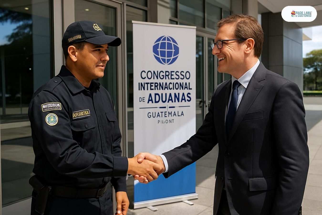 Autoridad aduanera de Guatemala firma memorando con representante de SCAN en el VIII Congreso Internacional OEA, Ciudad de Guatemala.