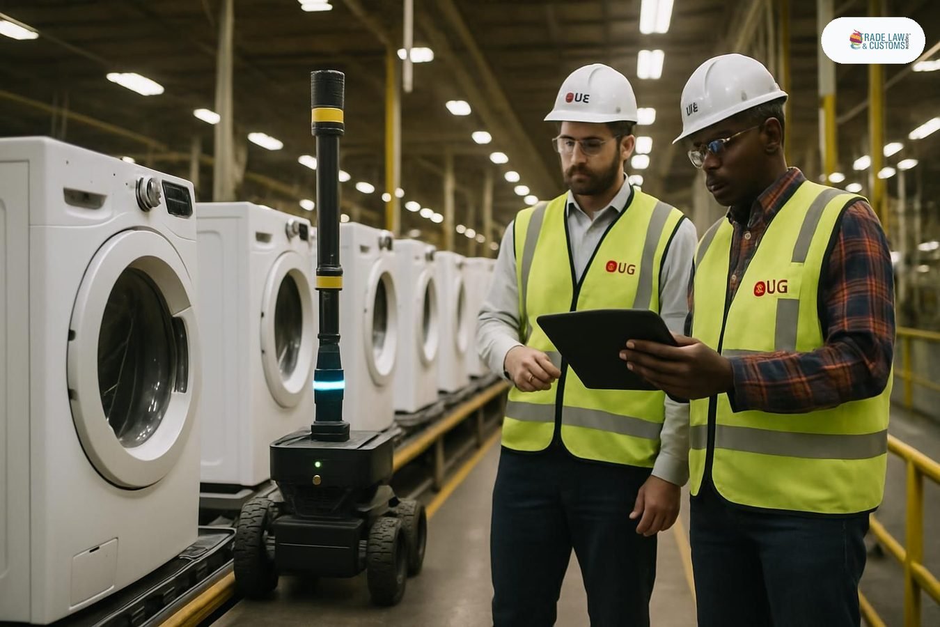 Robot CLOiD con ruedas en línea de producción de lavadoras de LG en Tennessee