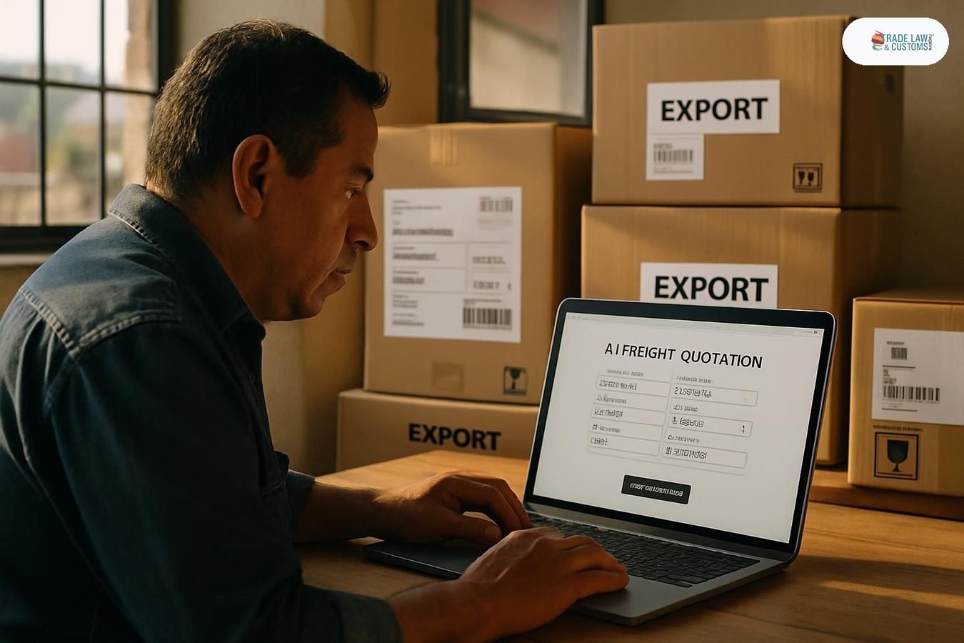 Exportadora pyme consulta cotización de flete en plataforma de IA agéntica desde su almacén en México
