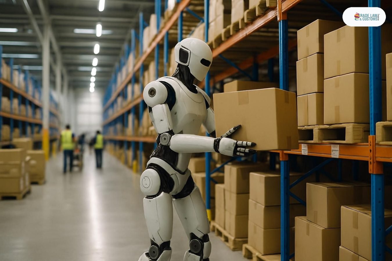 Robot humanoide Digit operando en centro de distribución junto a trabajadores humanos