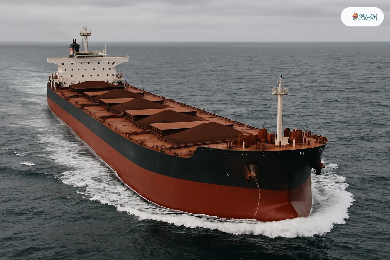 Buque granelero Capesize cargado con mineral de hierro en mar abierto, referencia del Índice Báltico Seco.